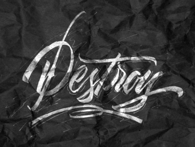 "Destroy" Calligraphy With Brushpen branding calligraphy design font graphic design illustrat illustration logo typography