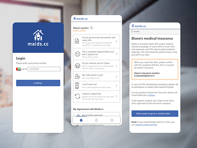 Maids.cc App (Hiring housekeepers) UX/UI Design