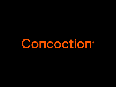 Concoction Wordmark black branding design digital geometric identity logo music orange wordmark