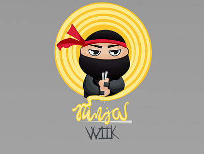 ninja wok branding cartoon character character design design illustration logo