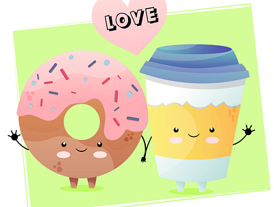 Sweet couple animation branding cartoon character character design design graphic design illustration logo vector