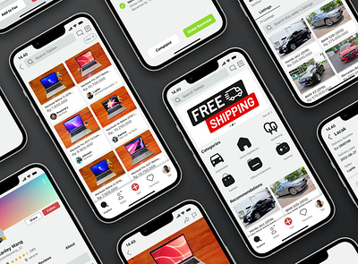 Secondhand E-Commerce App - Tokken app black design ecommerce mobile mobile app monochrome ui ux