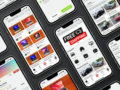 Secondhand E-Commerce App - Tokken app black design ecommerce mobile mobile app monochrome ui ux