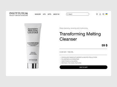 INSTYTUTUM: Product Page beauty branding cosmetics design figma minimal redesign skincare typography ui ux web web design website website redesign