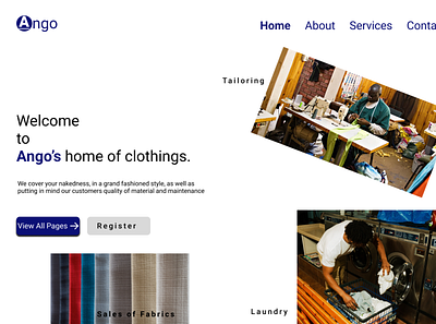 Ango's home of clothings branding design graphic design ui ux