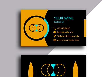 Professional business card design yellow and black