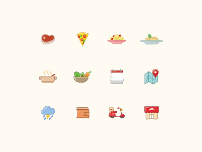 Icon set for Pizza Hut China