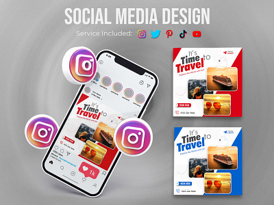 Travel Social Media and Instagram Post Design ad adventure banner branding design graphic design holiday illustration instagram logo post social media marketing post social media post social media sale squre template travel travel social media post vacation vector