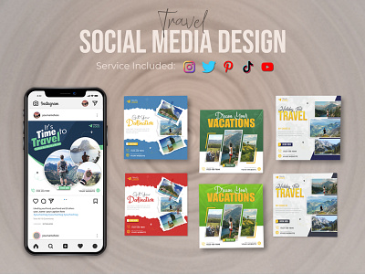 Travel Agency Social Media post Template ad design adventure branding design graphic design illustration logo social social media marketing post social media post design social media sale travel poster travel social media post design ui vector