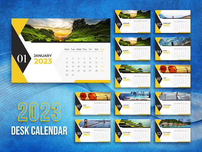 Digital Desk Calendar Design Template wall calendar