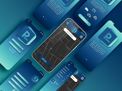 Parked ''Smart Parking App'' app branding design graphic design illustration logo typography ui ux