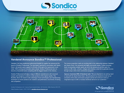 Sondico Professional Holding Page brand drop football holding page pins