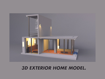 Exterior 3D model of a home.