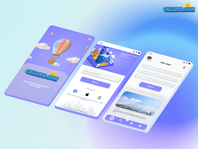 First Project - Login Screen Travel App 3d branding ui