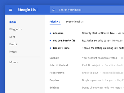 Google Mail graphic design material design user interface