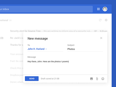 New message graphic design material design