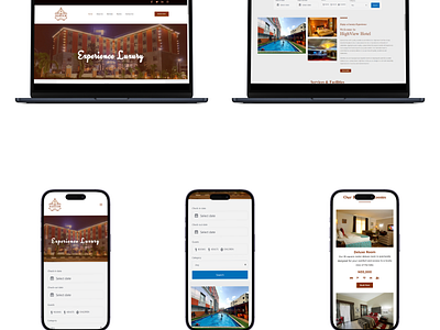 Hotel Website with Room Booking & Payment Integration branding css design elementor html illustration logo mobile ui web design wordpress