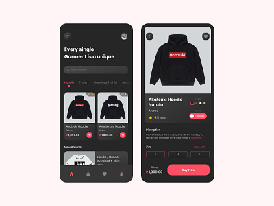 Ecommerce clothing app