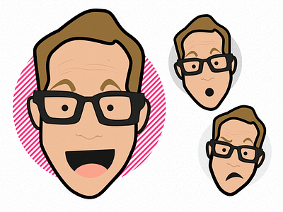 Rob Gill character design expressions face glasses illustration man vector