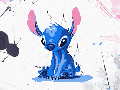 REBOUND: Stitch character cute design digital paint disney illustration paint quick paint rough sketch splashed stitch