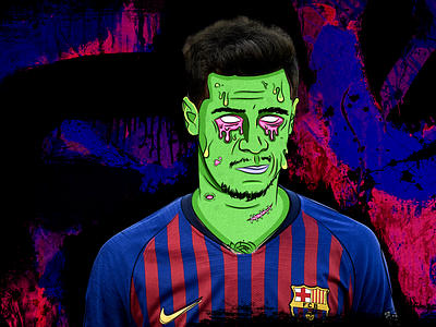 Coutinho barcalona coutinho football grime illustration player rotten zombie