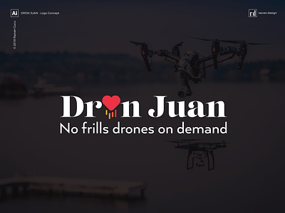 Dron Juan - No frills drones on demand - Logo Concept aerial designer designiasi drone logo logodesign love photography razvandesign