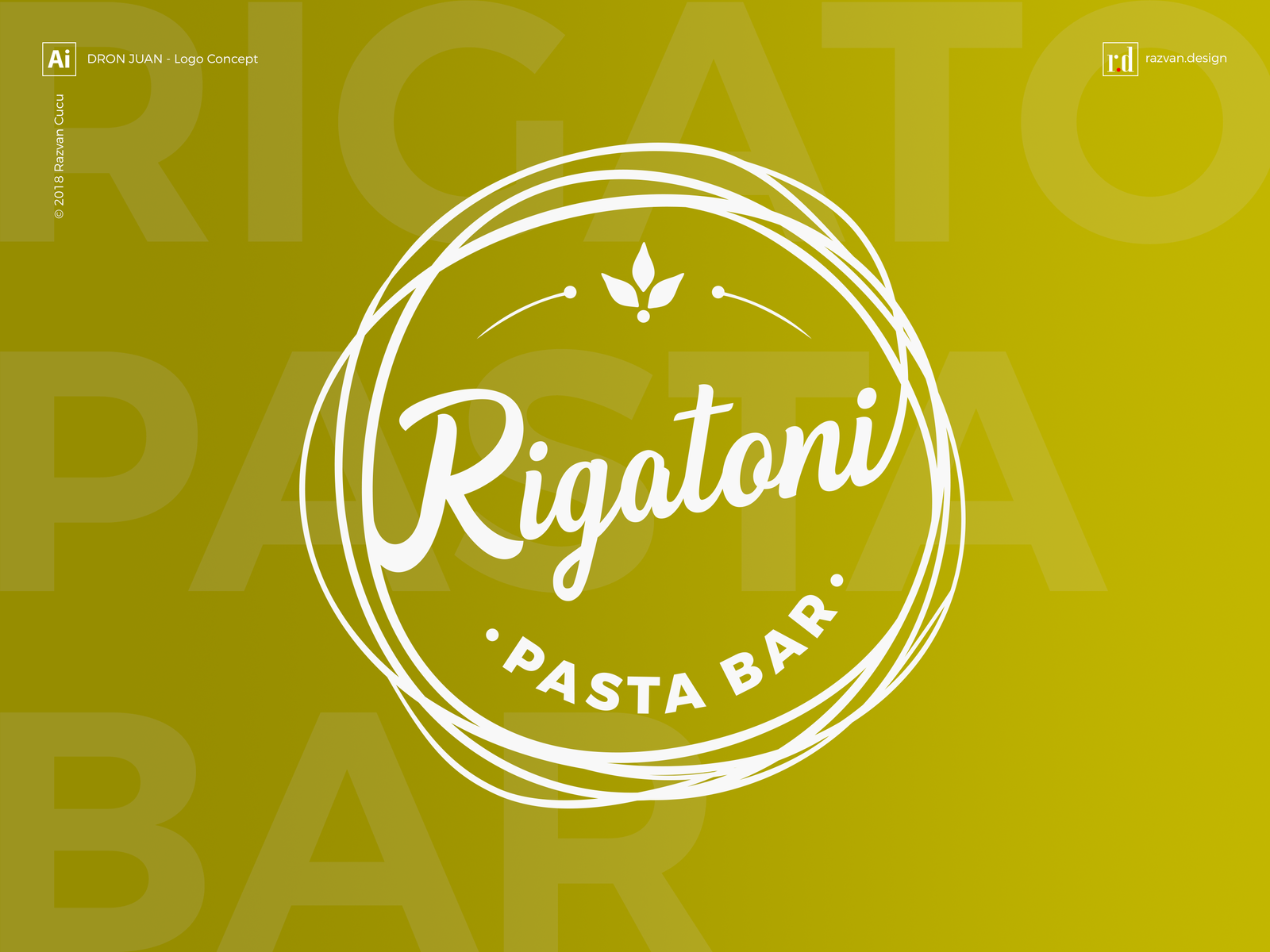 Rigatoni Pasta Bar Logo Design by Razvan Cucu on Dribbble