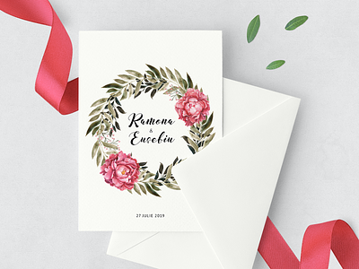 Ramona & Eusebiu Wedding Stationary bride invitation. printdesign invite rsvp stationary watercolor wedding
