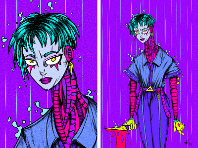 BLOODLUST - A Cyberpunk character design 2d art character design cyberpunk illustration