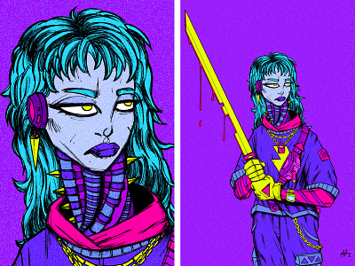 UNFAZED - A Cyberpunk character design 2d art character design cyberpunk illustration