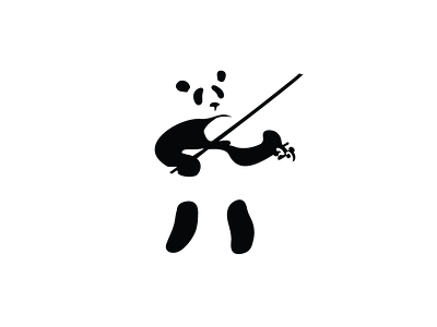 #dailylogochallenge 3 | 50 - logo with panda black and white dailylogochallenge negative space panda violin