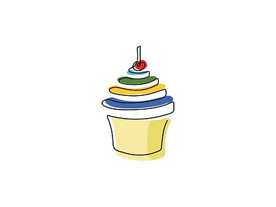 #dailylogochallenge 18 | 50 - cupcake logo cake cupcake dailylogo dailylogochallenge hanoi logo one line shop sweets toys