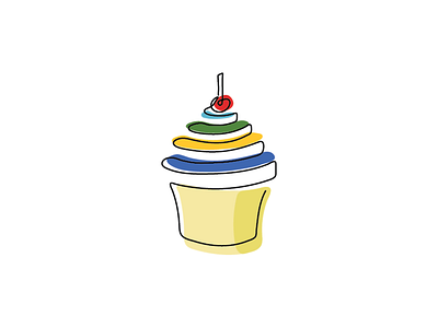 #dailylogochallenge 18 | 50 - cupcake logo cake cupcake dailylogo dailylogochallenge hanoi logo one line shop sweets toys