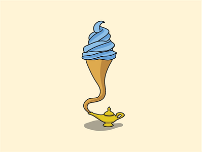#dailylogochallenge 27 | 50 - ice cream logo dailylogo dailylogochallenge ice cream jinn lamp logo magic