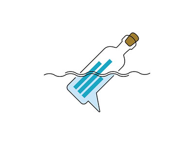 #dailylogochallenge 39 | 50 - messaging app logo bottle dailylogo dailylogochallenge logo message in a bottle messaging app logo water