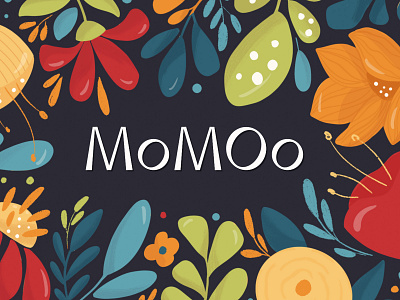 Momoo: Dribble x Pitch floral illustration kids pitch presentation