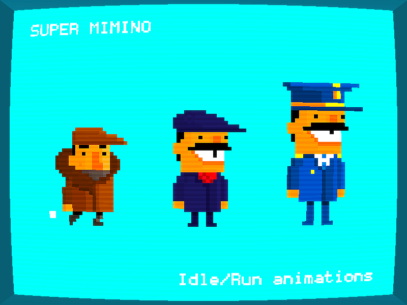 Super MImino - Characters 8bit 8bitart animation character character design design game art gif motion
