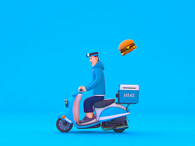 Delivery 🛵 3d 3d animation animation character character design cinema 4d cute design motion