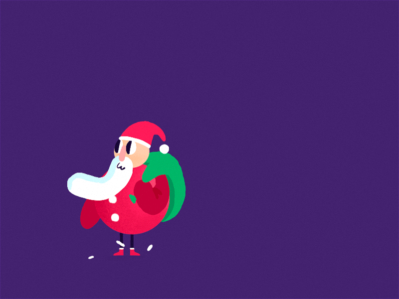 Santa is here! animation character christmas cute design gif graphic design illustration invitation jump motion santa