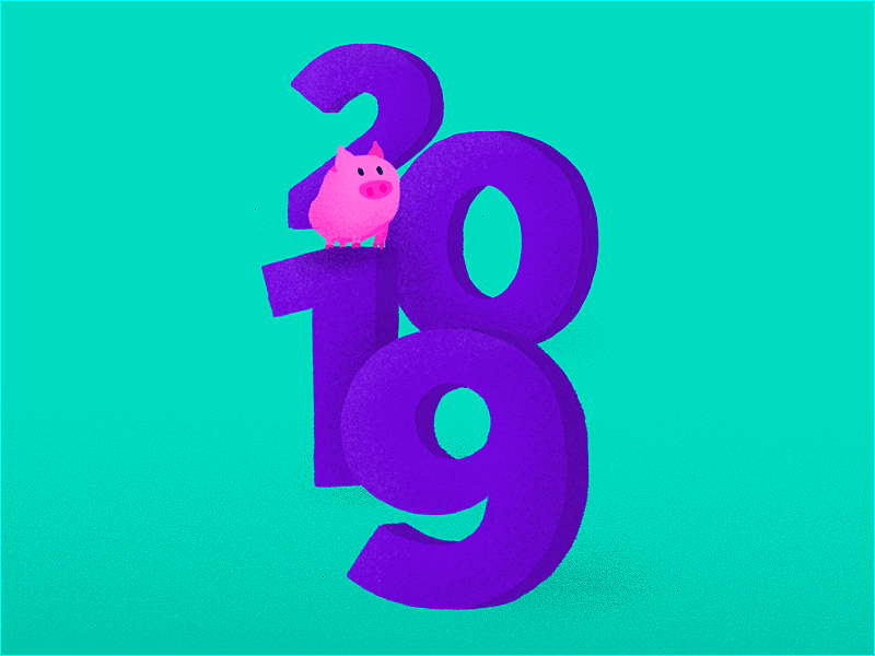 Year of the pig! animation character design cute design frame by frame gif graphic design illustration motion new year pig