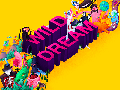Wild Dream design drawing dream illustration illustrator ipad lettering type wild