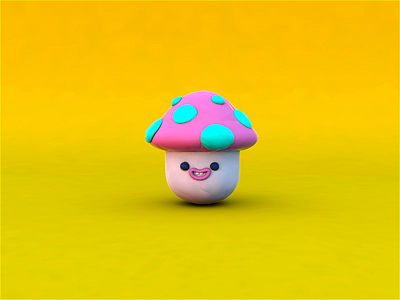 Clay mushroom 3d animation character character design cinema4d design motion mushroom