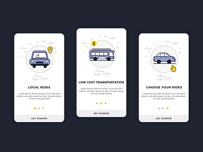 Onboarding Screens - HyperCommute Marketplace app branding bus car commute design icon icons illustration mobility onboarding shuttle signup transit transport ui ux vector