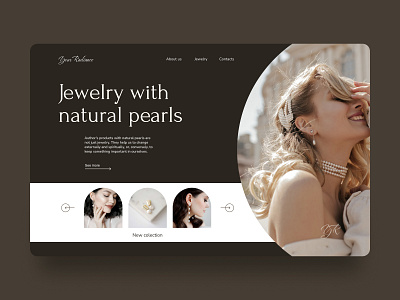 Concept Jewerly with natural pearls graphic design jewerly ui ux webdesign