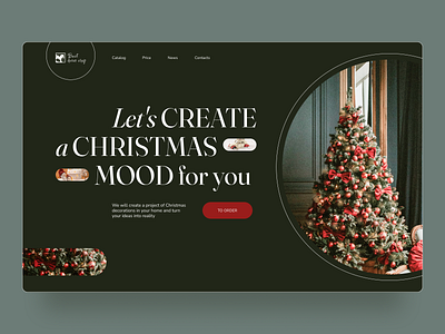 Home screen for selling christmas decorations concept design logo ui ux webdesign website