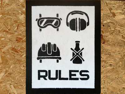 Rules pictograms rules safety workshop
