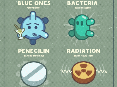 2nd VS game poster bacteria game poster radiation virus