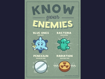 VS game poster bacteria game poster radiation virus