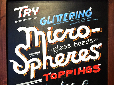 Microspheres chalk board chalk marker lettering