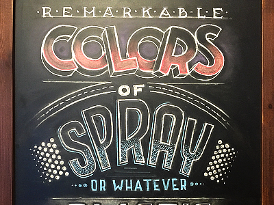 Colors of Spray chalk chalk board lettering